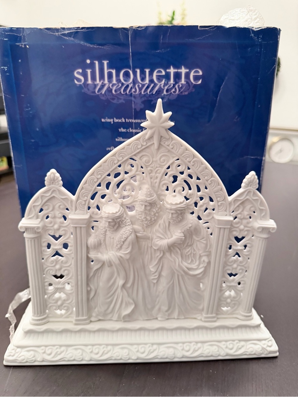 RARE DEPT 56 Village Silhouette Treasures 2001 "Three Kings"Votive Scene #78673